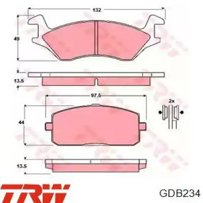 Передние тормозные колодки GDB234 TRW