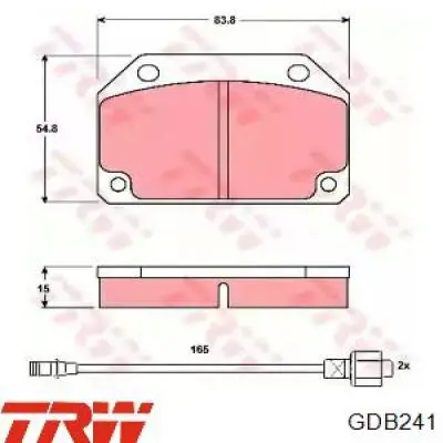 Передние тормозные колодки 424894 Talbot