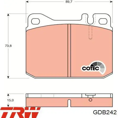 Передние тормозные колодки GDB242 TRW
