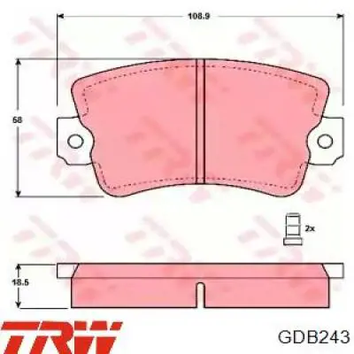 Передние тормозные колодки GDB243 TRW