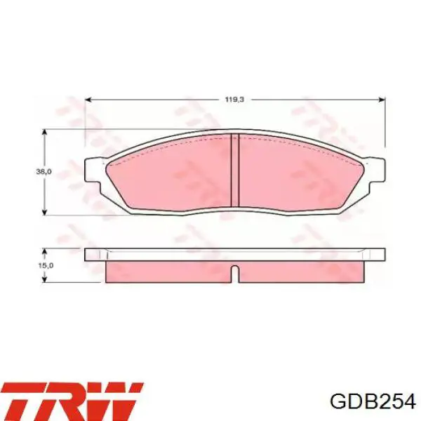 Передние тормозные колодки GDB254 TRW