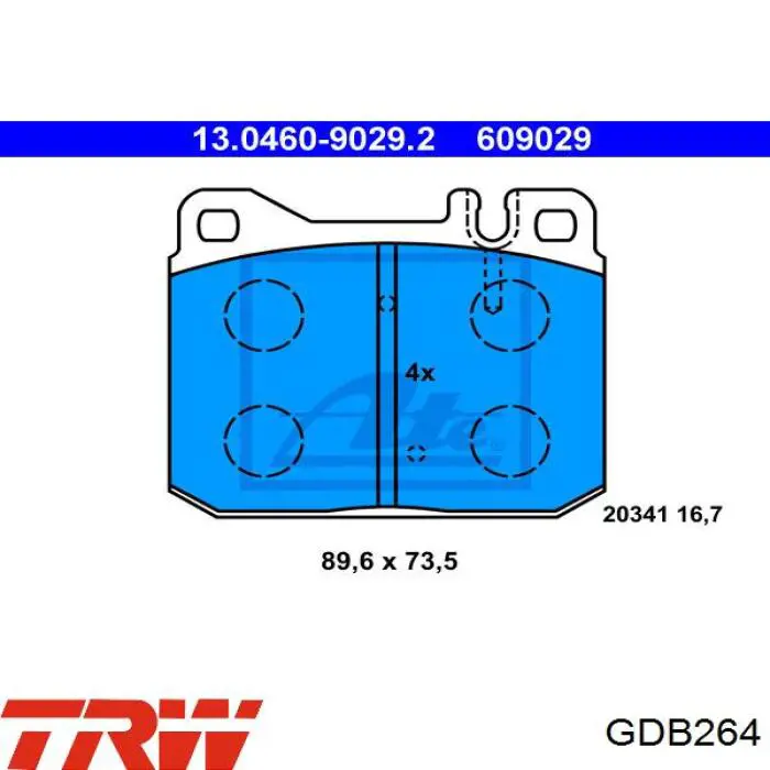 GDB264 TRW Колодки передние