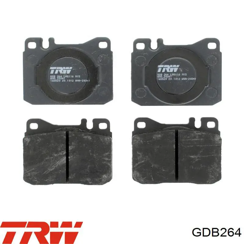 GDB264 TRW колодки тормозные передние дисковые