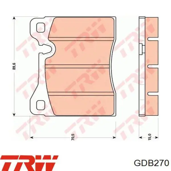 Передние тормозные колодки GDB270 TRW