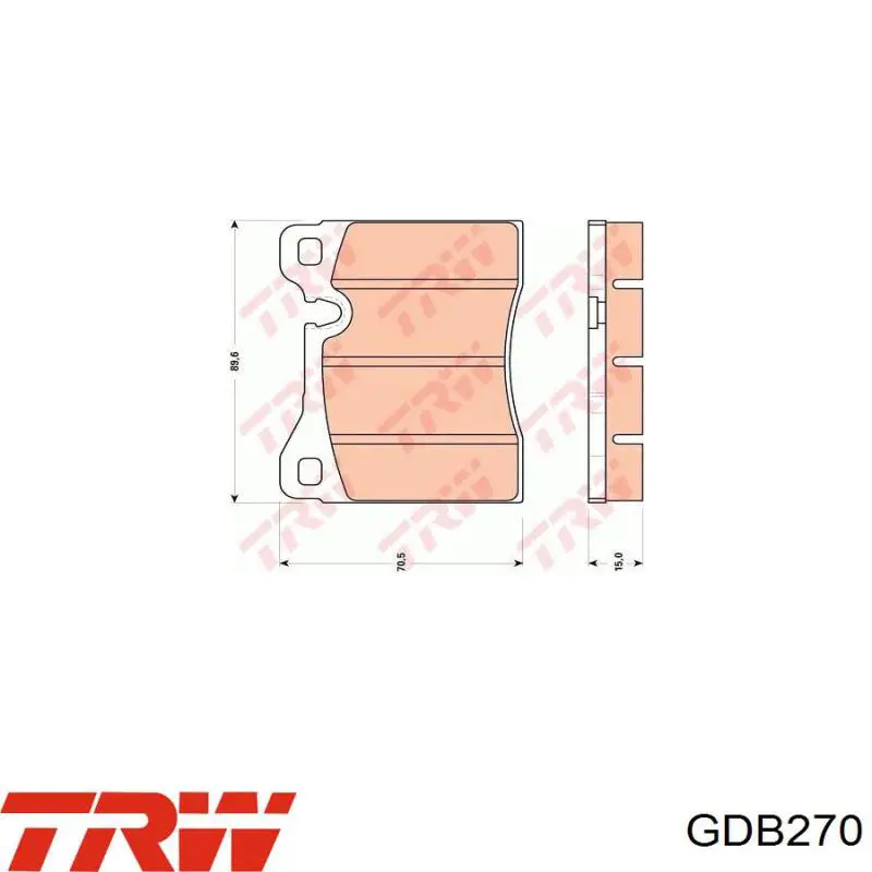 Купить GDB270 TRW Колодки тормозные