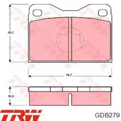Колодки TRW GDB279 цена, от 7.07 USD