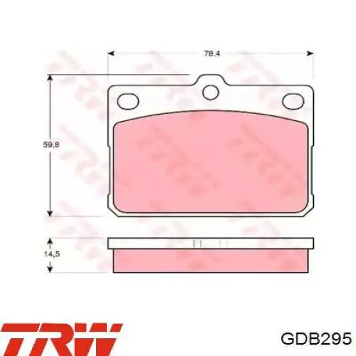 GDB295 TRW колодки тормозные передние дисковые