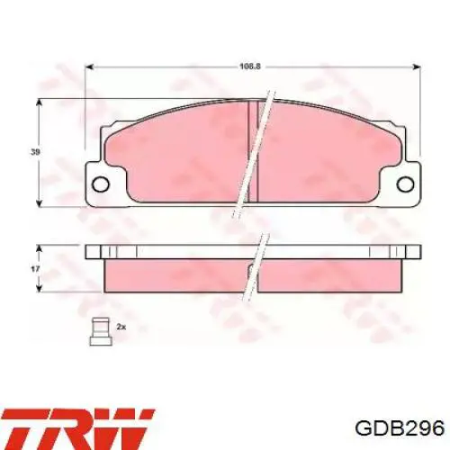 GDB296 TRW колодки тормозные передние дисковые
