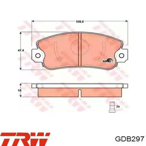 Купить GDB297 TRW Колодки тормозные