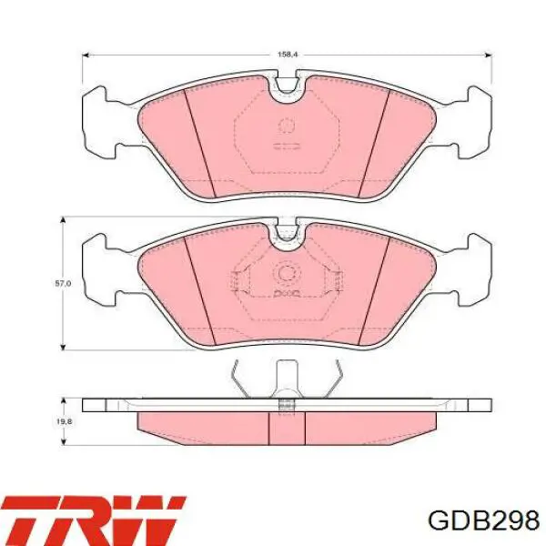Pastillas de freno delanteras GDB298 TRW