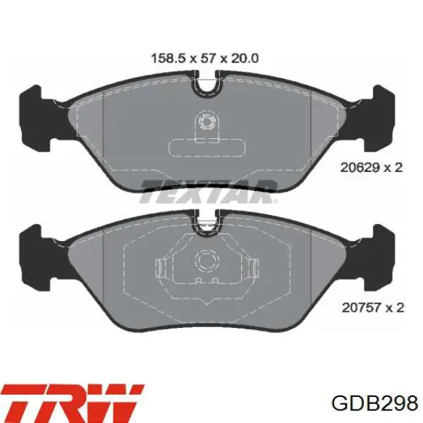 Колодки TRW GDB298 цена, от 20.53 USD