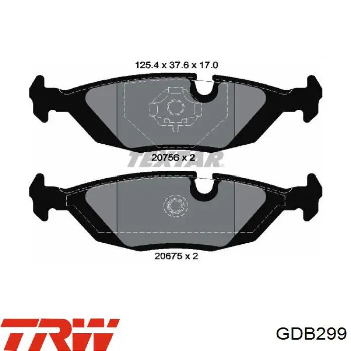Купить GDB299 TRW Колодки тормозные задние, дисковые