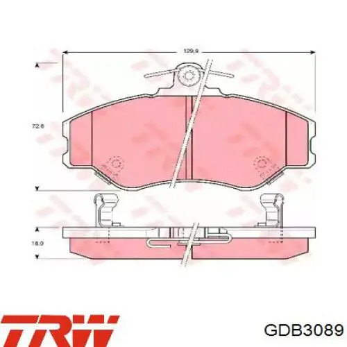 Передние тормозные колодки GDB3089 TRW