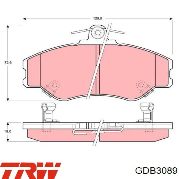 Передние тормозные колодки GDB3089 TRW