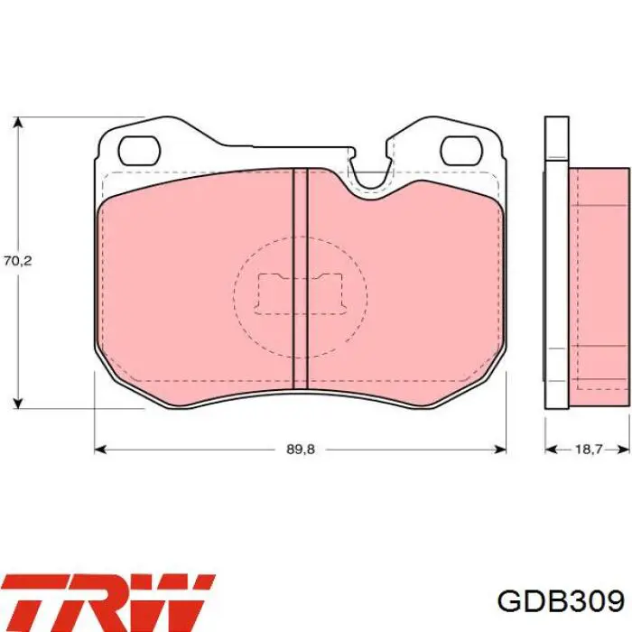 Передние тормозные колодки GDB309 TRW