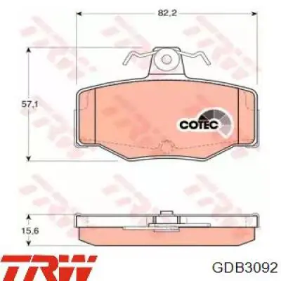 GDB3092 TRW Колодки тормозные дисковые комплект
