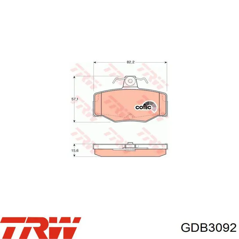 Задние дисковые колодки TRW GDB3092