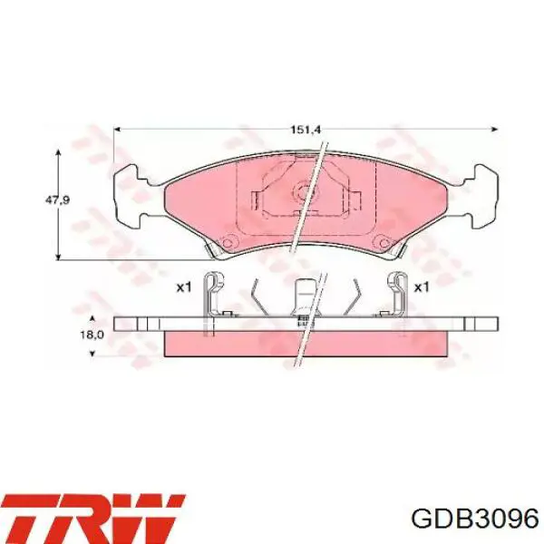 GDB3096 TRW колодки тормозные передние дисковые