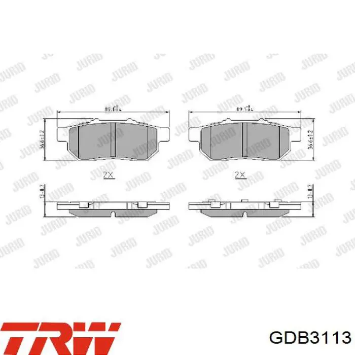 Колодки дисковые  TRW GDB3113 цена, от 20.24 USD
