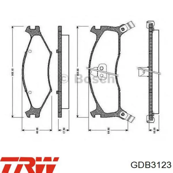 Купить GDB3123 TRW Колодки тормозные