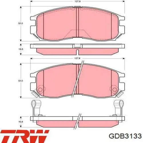 Передние тормозные колодки GDB3133 TRW