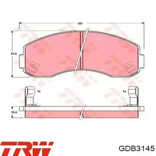 GDB3145 TRW Колодки передние