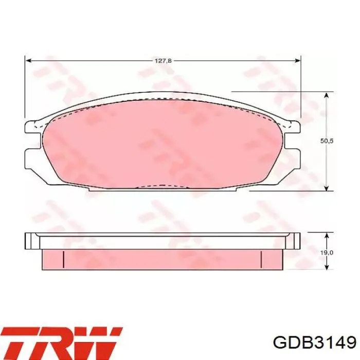 Передние тормозные колодки GDB3149 TRW