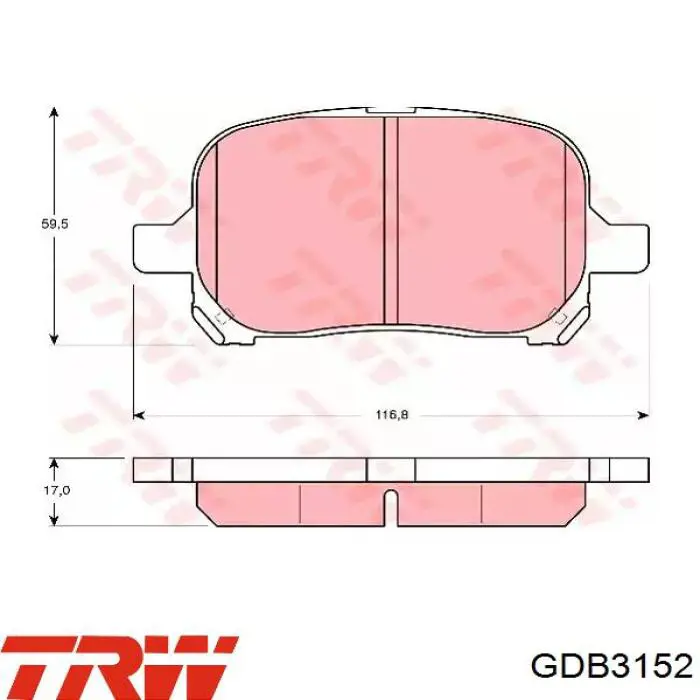 Передние тормозные колодки GDB3152 TRW