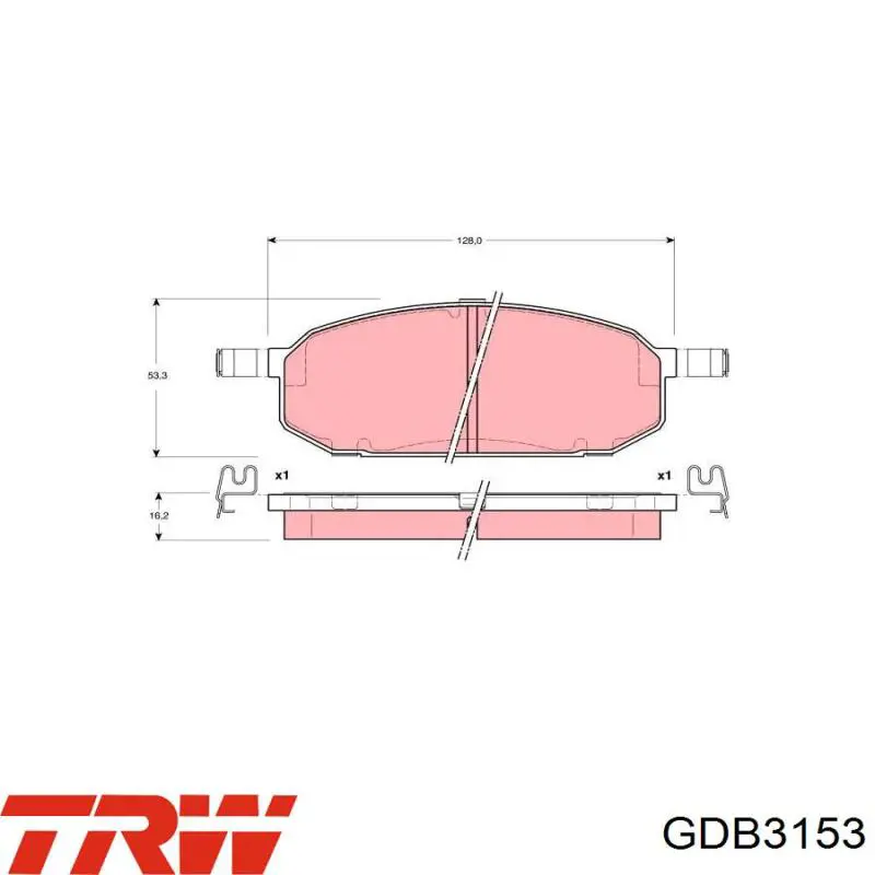 Передние тормозные колодки GDB3153 TRW