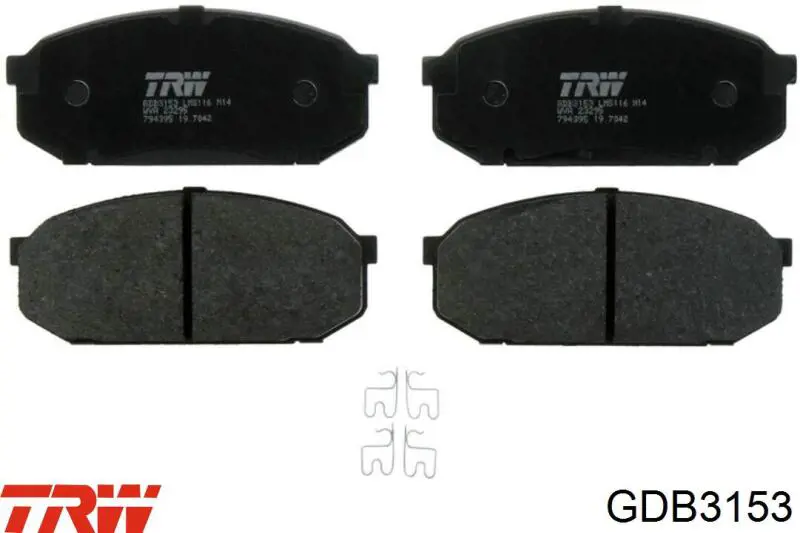 GDB3153 TRW колодки тормозные передние дисковые