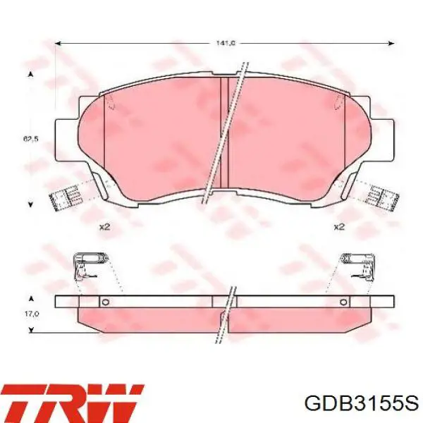 Передние тормозные колодки GDB3155S TRW