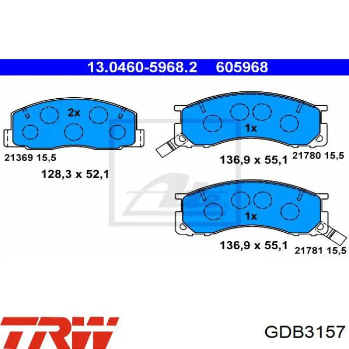 Купить ADT34288 Blue Print Колодки тормозные