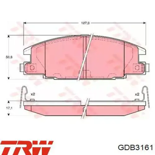 Передние тормозные колодки GDB3161 TRW