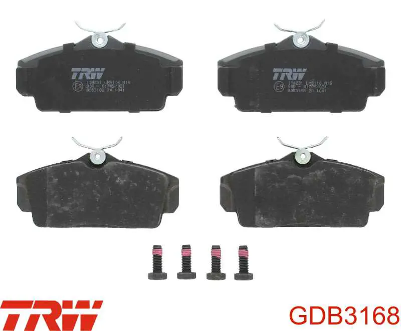 GDB3168 TRW колодки тормозные передние дисковые