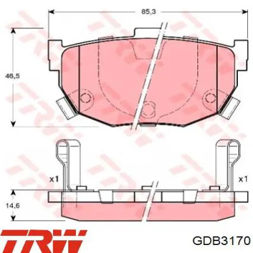 Купить GDB3170 TRW Колодки тормозные задние, дисковые