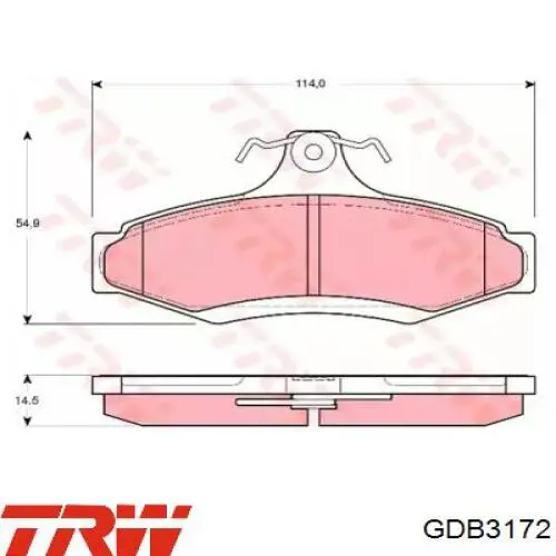 Колодки дисковые  TRW GDB3172 цена, от 11.41 USD