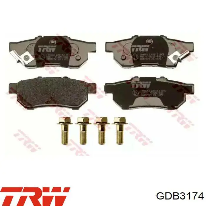 GDB3174 TRW колодки тормозные задние дисковые