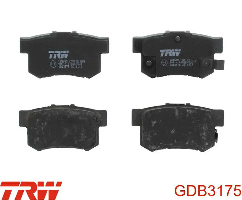 GDB3175 TRW колодки тормозные задние дисковые