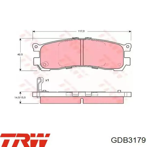 Задние тормозные колодки GDB3179 TRW