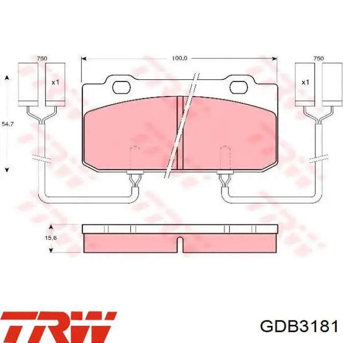 Задние тормозные колодки GDB3181 TRW