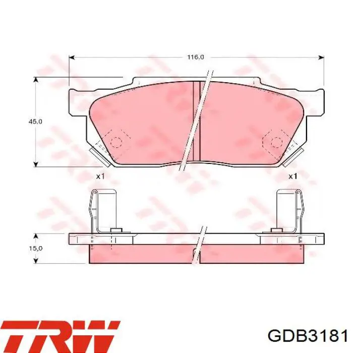 GDB3181 TRW Колодки тормозные дисковые комплект