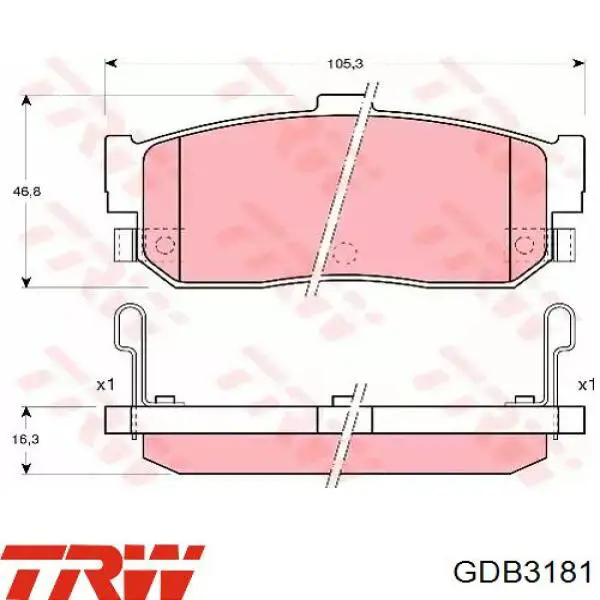 Задние тормозные колодки GDB3181 TRW