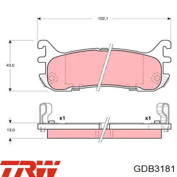 Купить GDB3181 TRW Колодки тормозные задние, дисковые