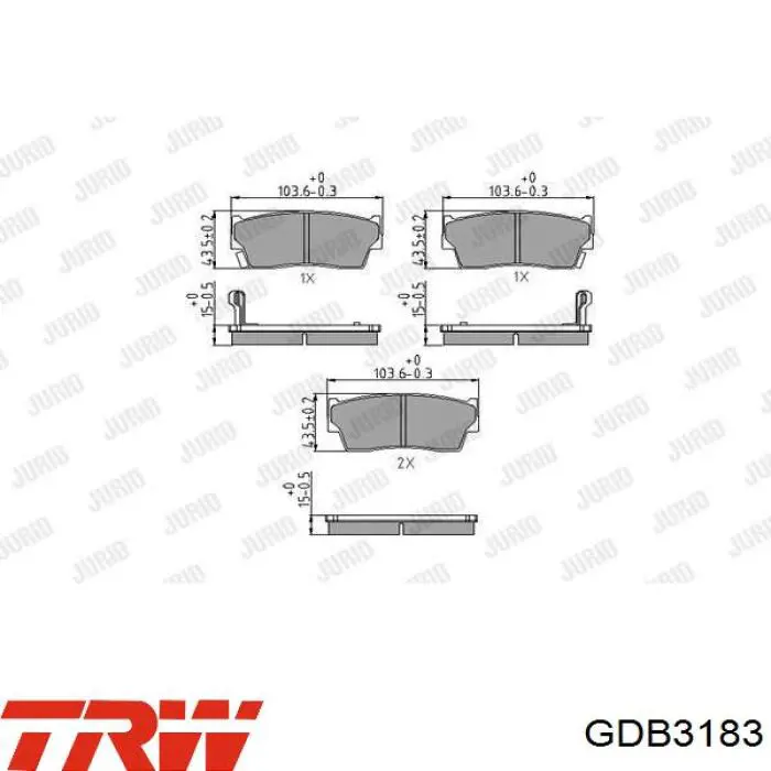 Передние тормозные колодки GDB3183 TRW