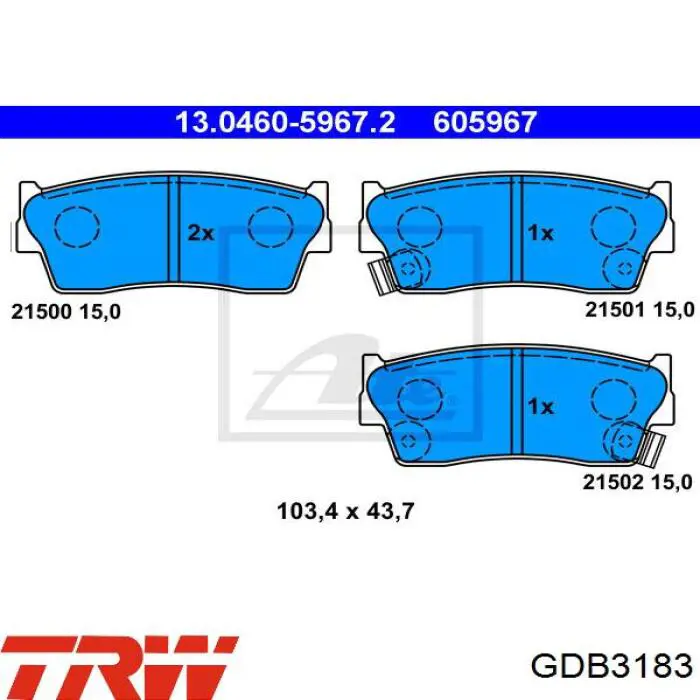 Колодки TRW GDB3183 цена, от 18.70 USD