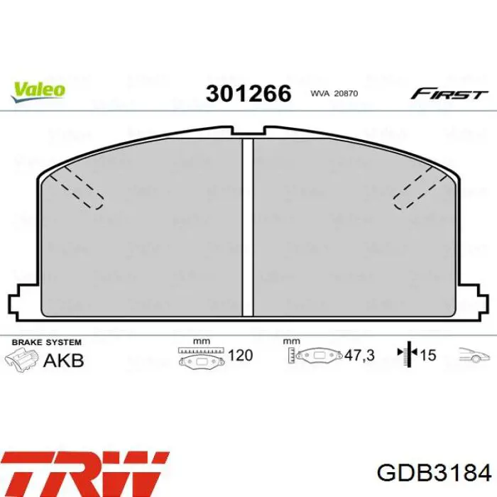 Тормозные колодки TRW GDB3184