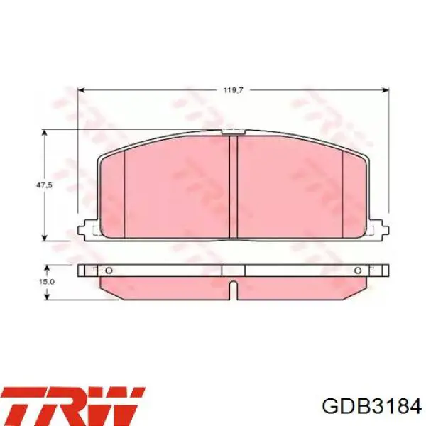 GDB3184 TRW колодки тормозные передние дисковые
