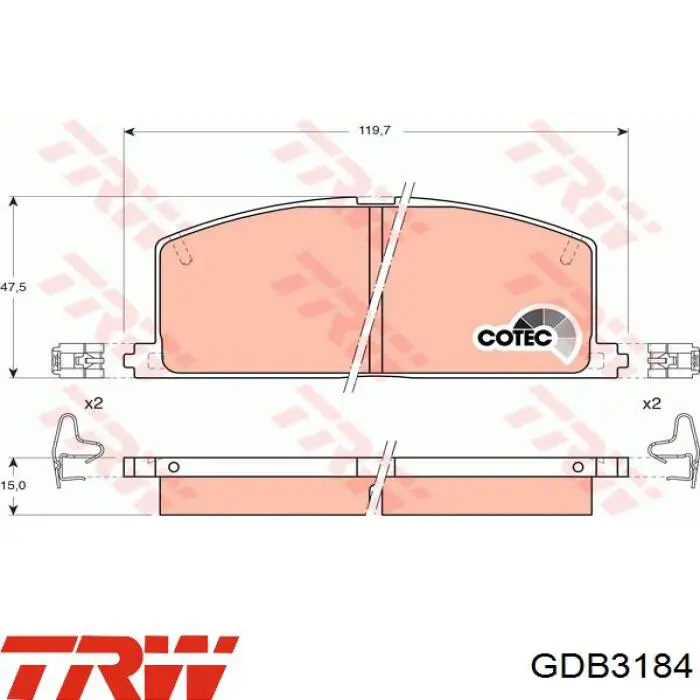 Купить GDB3184 TRW Колодки тормозные