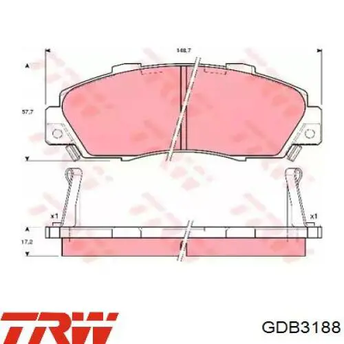 Передние тормозные колодки GDB3188 TRW