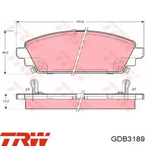 Передние тормозные колодки GDB3189 TRW